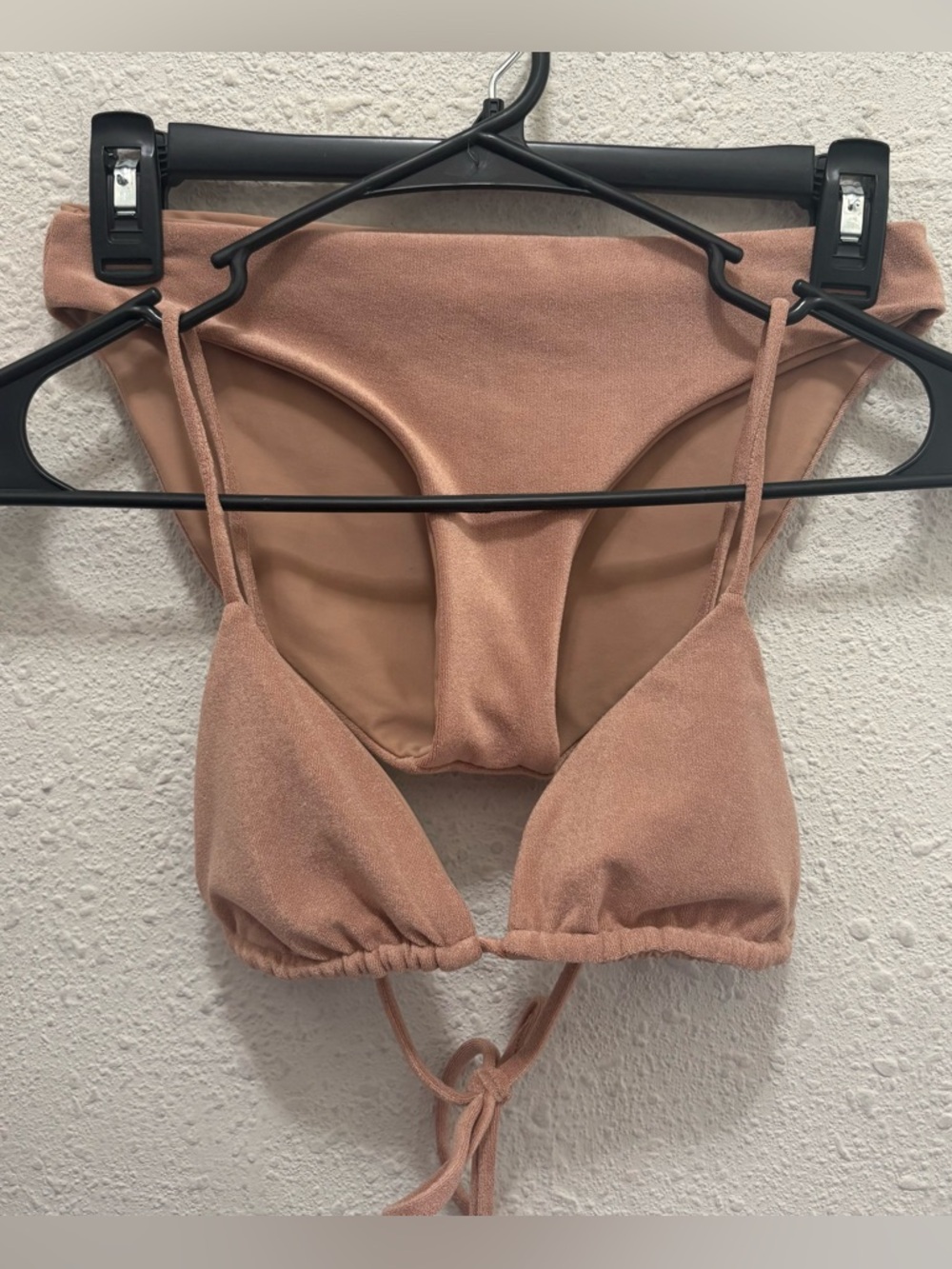 Jade Swim Terry Bikini Set in Nude Brown Top-M Bottoms-Small